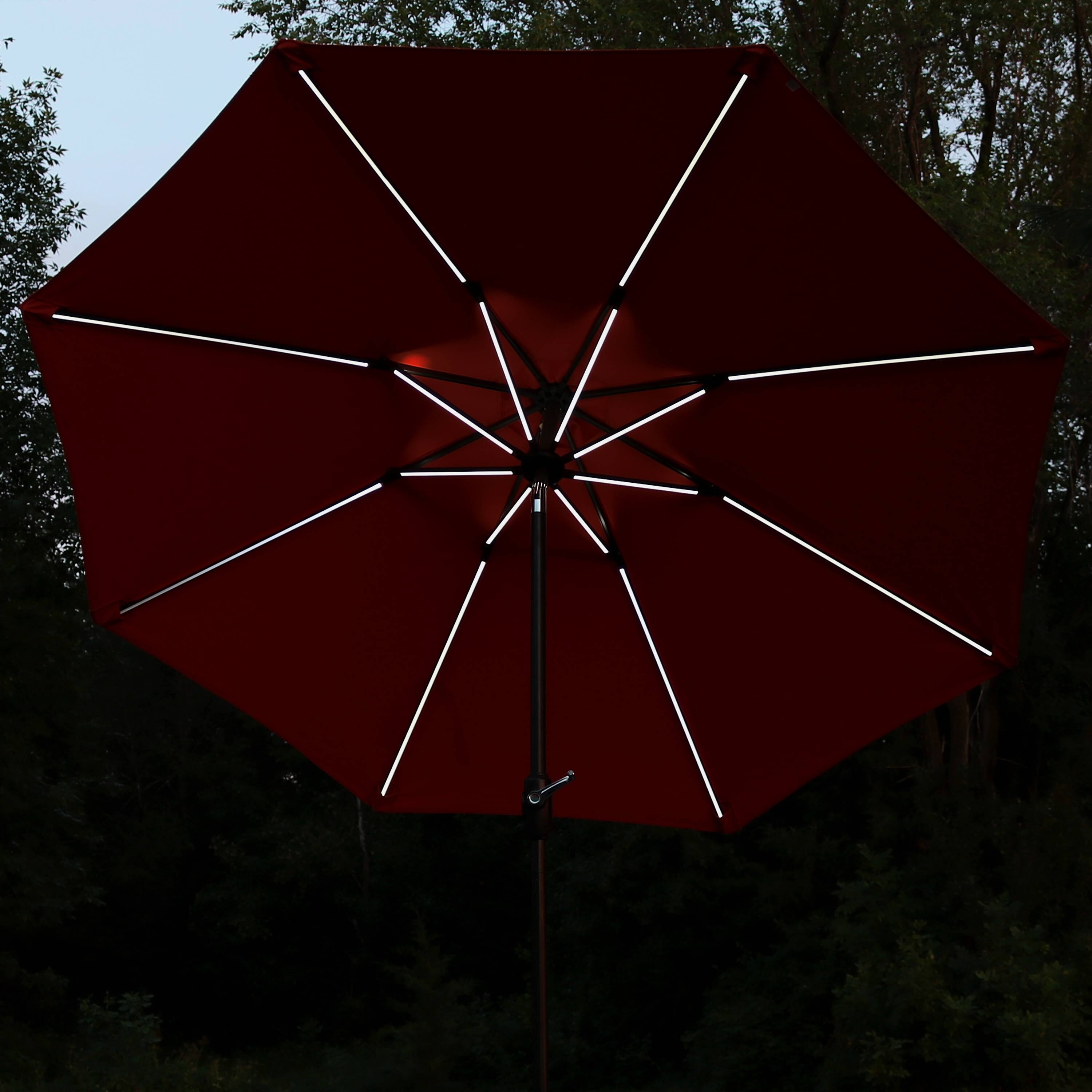 Shop Black Friday Deals On Sunnydaze 9 Fade Resistant Outdoor Patio Umbrella Solar Leds Rust Orange Overstock 28546997
