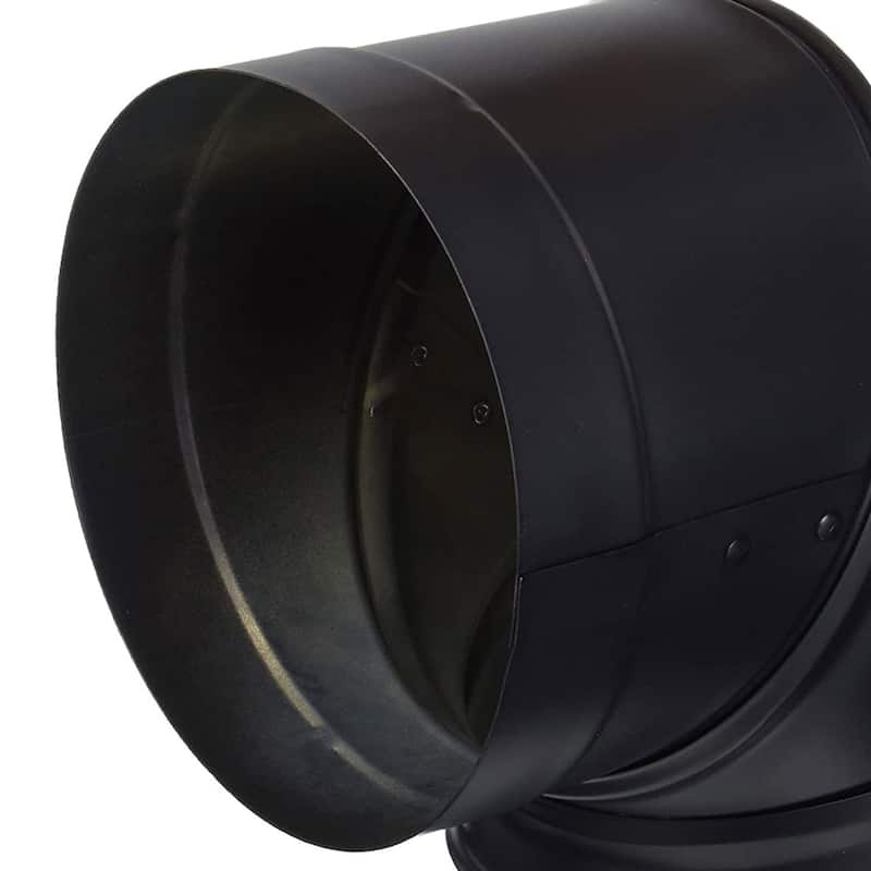 DuraVent DuraBlack 6" Drip Free Single Wall 90 Degree Elbow Stove Pipe, Black - 1.7