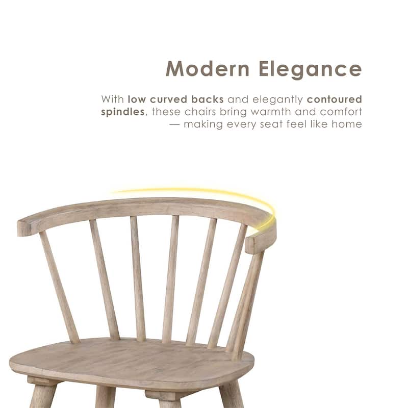 Furniture of America Galgary Mid-Century Modern Rounded Spindle Back Wood Dining Chairs (Set of 2)