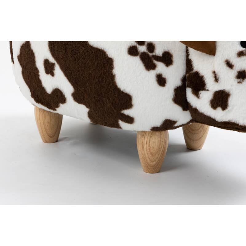 Animal Cow Storage Upholstered Kids Ottoman