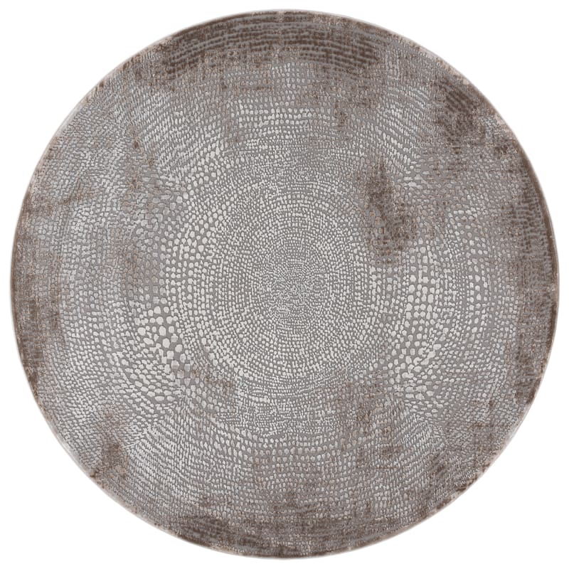 SAFAVIEH Meadow Shakila Modern Abstract Rug - 6'7" Round - Brown/Ivory - Round