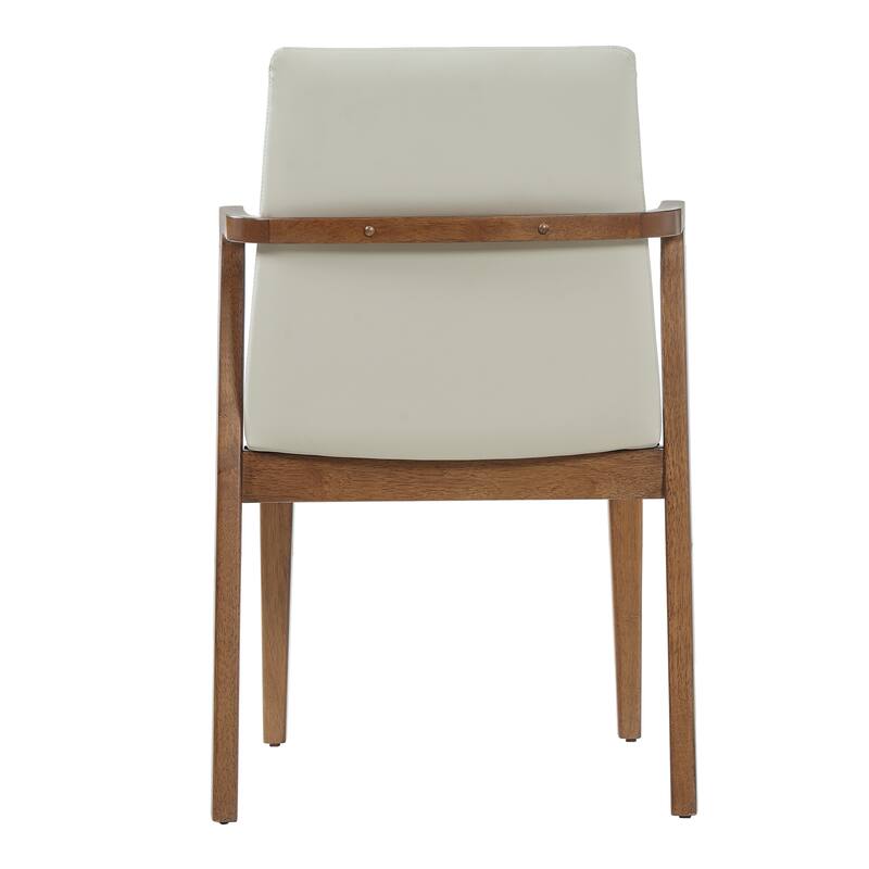 Christopher Knight Home - Mid-Century Modern Upholstered Wood Dining Arm Chairs with Ergonomic Armrests & Backrest, Set of 2