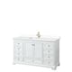 Option White, Gold Trim, White Cultured Marble Top