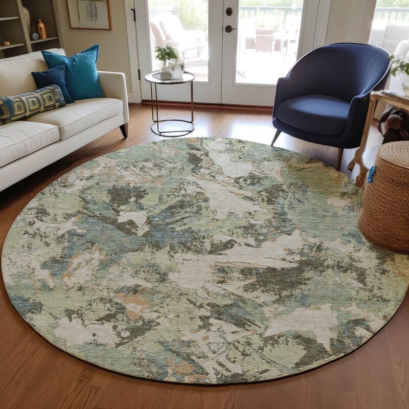 Machine Washable Indoor/ Outdoor Chantille Abstract Contemporary Rug