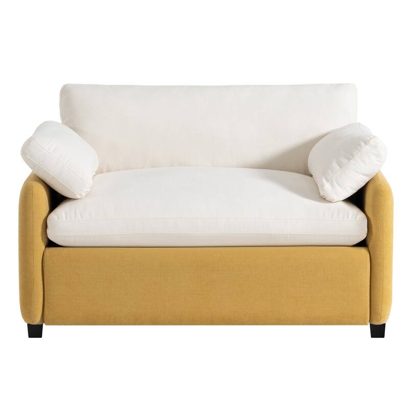 Oversized Chenille Single Sofa Chair – Wide and Deep Seat Accent Chair with Throw Pillows by Harper&Bright Designs