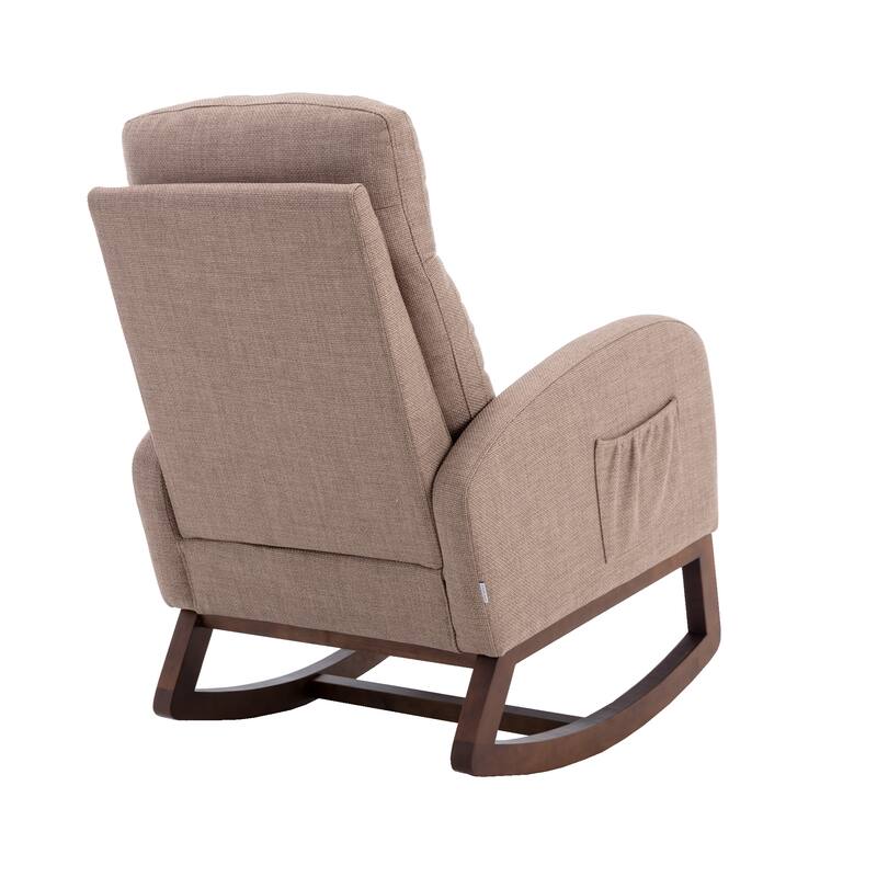 27" Upholstered Rocking Chair with Side Pocket