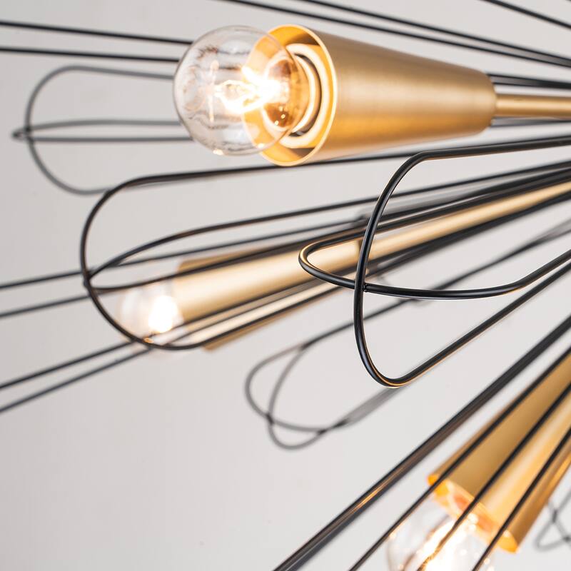 OYIPRO 10-Light 34" W Contemporary Large Geometric Sputnik Sphere Chandelier