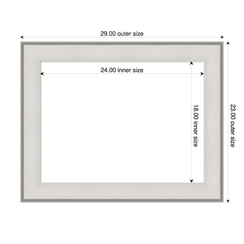 Amanti Art Imperial Silver Framed Dry Erase Magnetic Board - 29 x 23 in - Imperial White