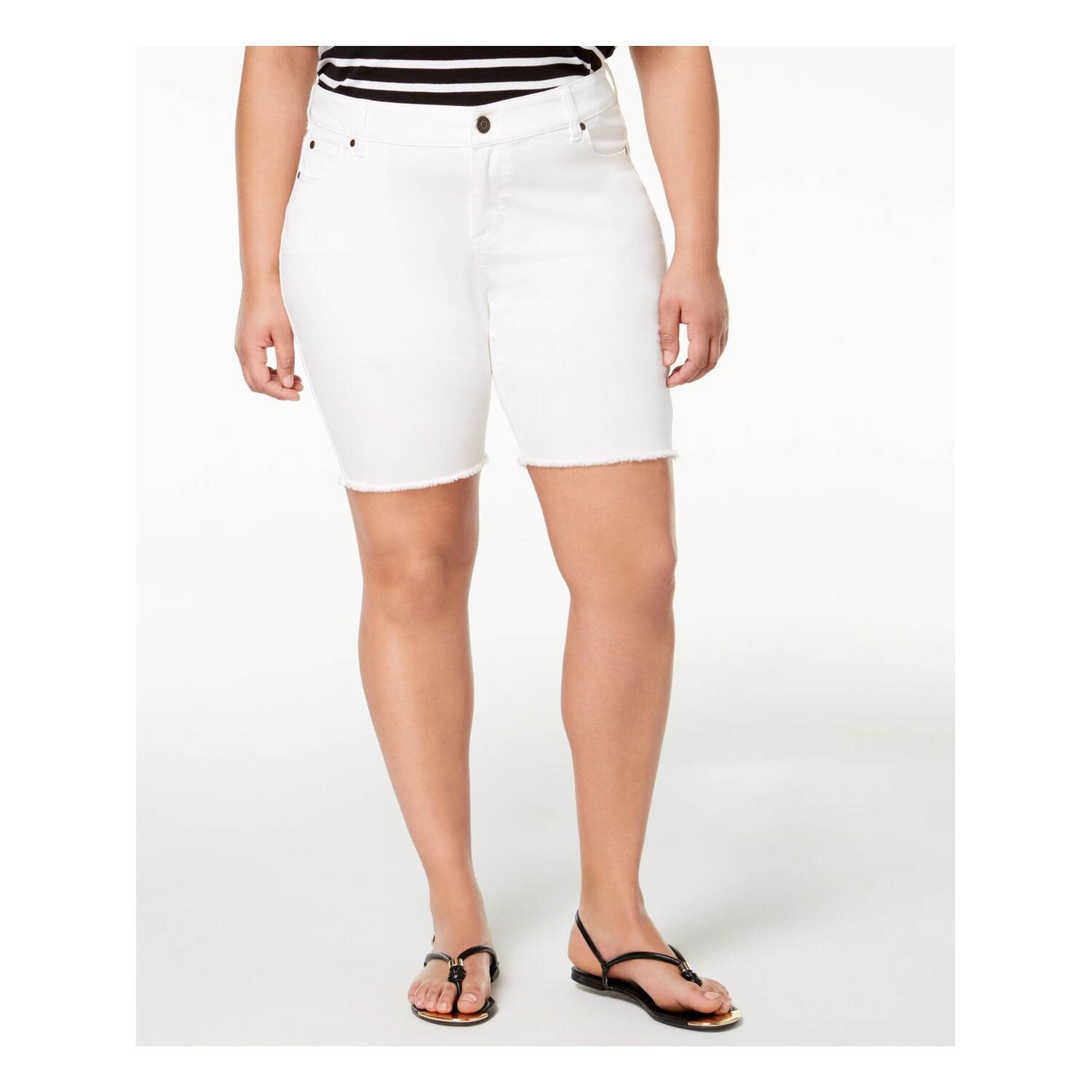 white bermuda shorts plus size