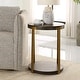 preview thumbnail 4 of 5, 2-Tier Round Wooden Side Table - 24" - Brown and Gold