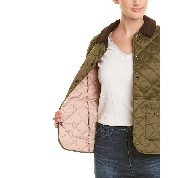 barbour deveron quilted jacket pink