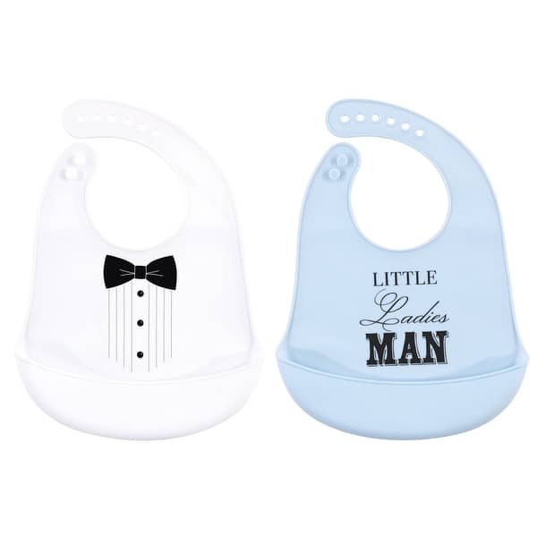 slide 1 of 1, Little Treasure Baby Boy Silicone Bibs 2pk, Tux, One Size - Tux - One Size One Size - Tux