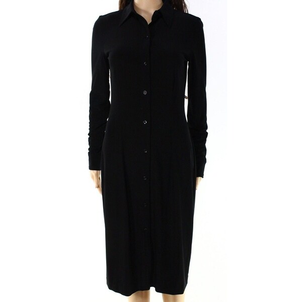 ralph lauren black dress with white collar and cuffs