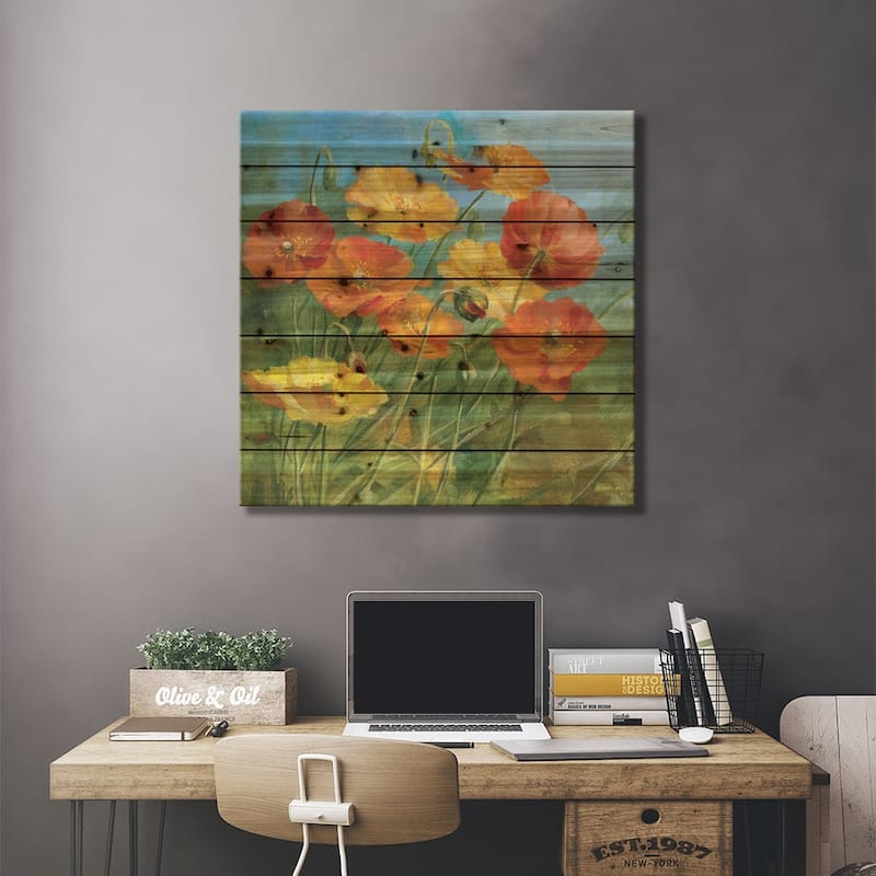 Summer Field IV Print On Wood by Danhui Nai - Multi-Color