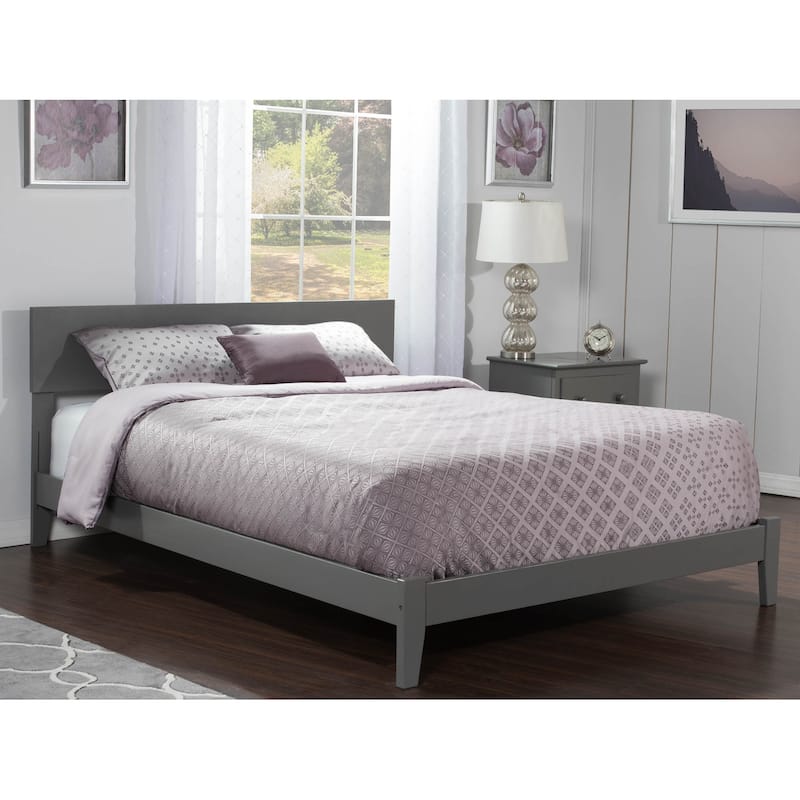 Orlando Full Low Profile Wood Platform Bed in Grey