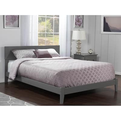 Orlando Full Low Profile Wood Platform Bed in Grey