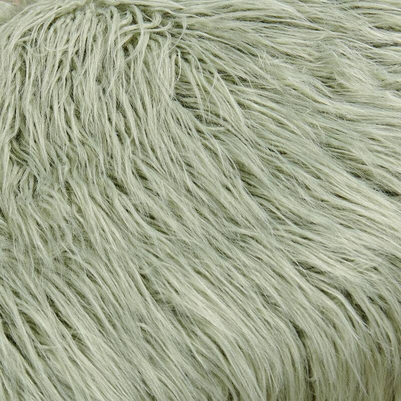 Mongolian Fauxfur Ottoman