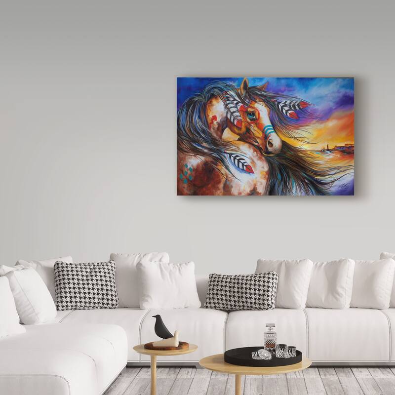 Marcia Baldwin '5 Feathers Indian War Horse' Canvas Art