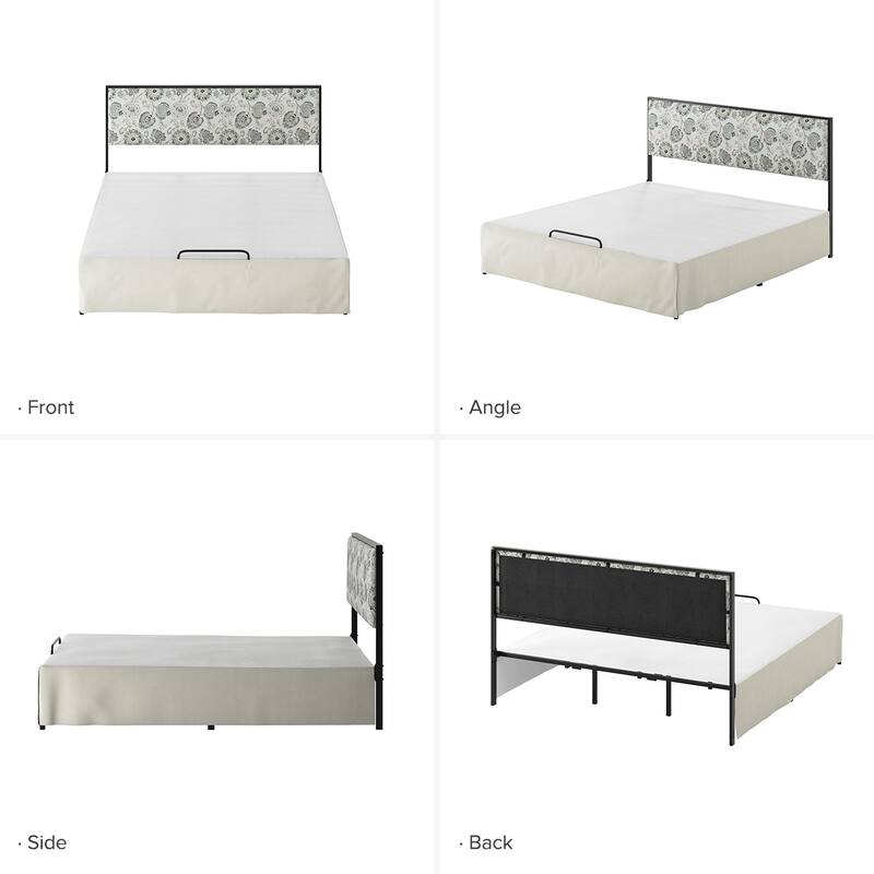 Oliver Modern Washable Slipcover Bed Upholstered Metal by HULALA HOME