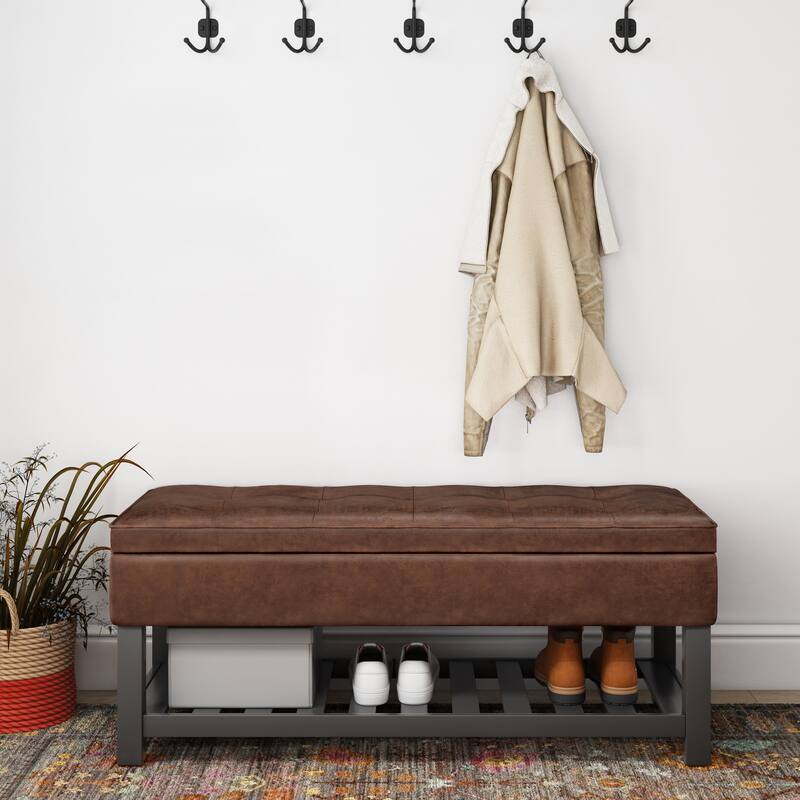Storage Ottoman Bench with Open Bottom