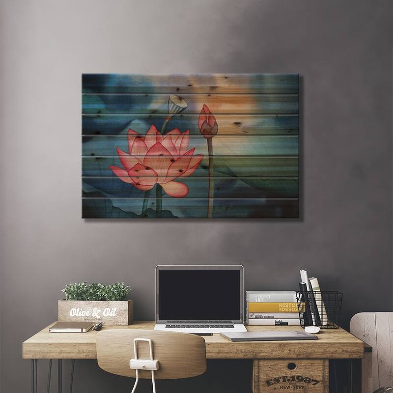 Untitled Print On Wood by Liam Kumawat - Multi-Color