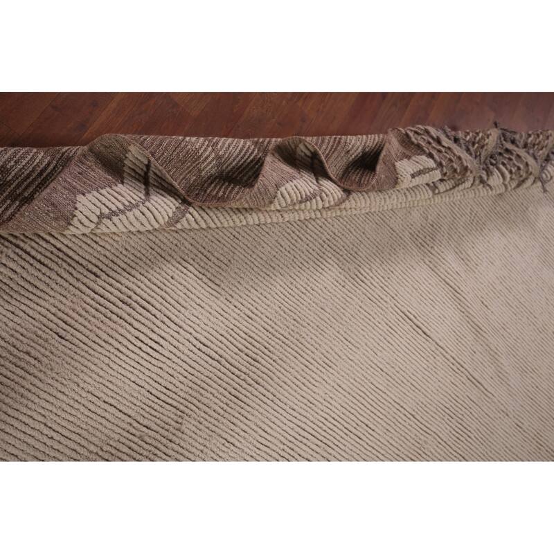 Ivory Moroccan Oriental Large Area Rug Handmade Wool Carpet - 11'8"x 15'1"