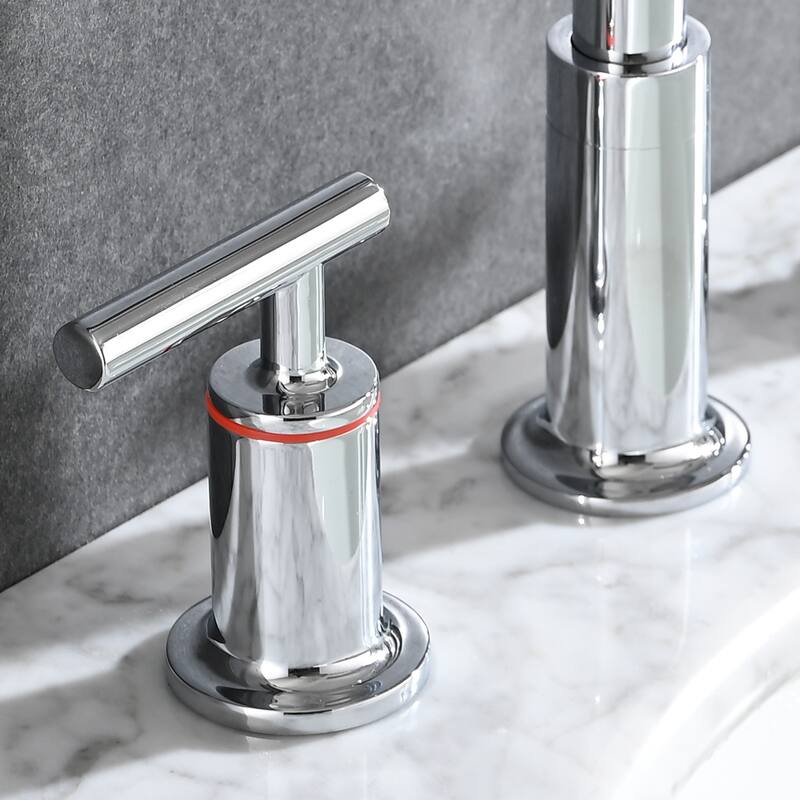 Modern 2 Handle 360° Swivel Bathroom Sink Faucet with Pop Up Drain and Aerator, Anti Corrosion, Anti Rust, Anti Splash