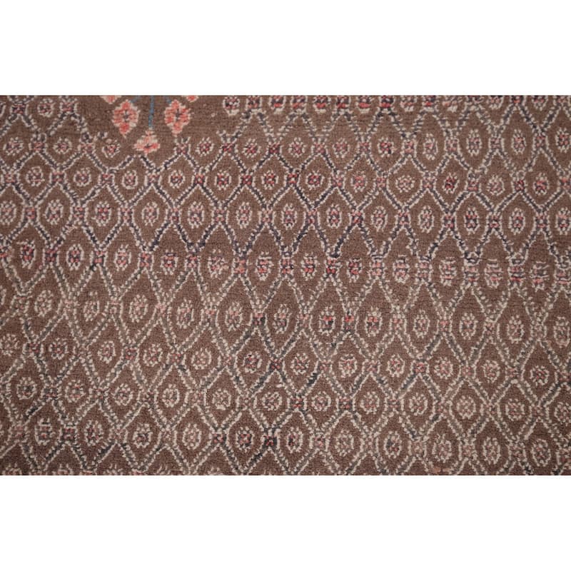 Brown Koliaei Persian Vintage Area Rug Handmade Wool Carpet - 5'0"x 10'6"