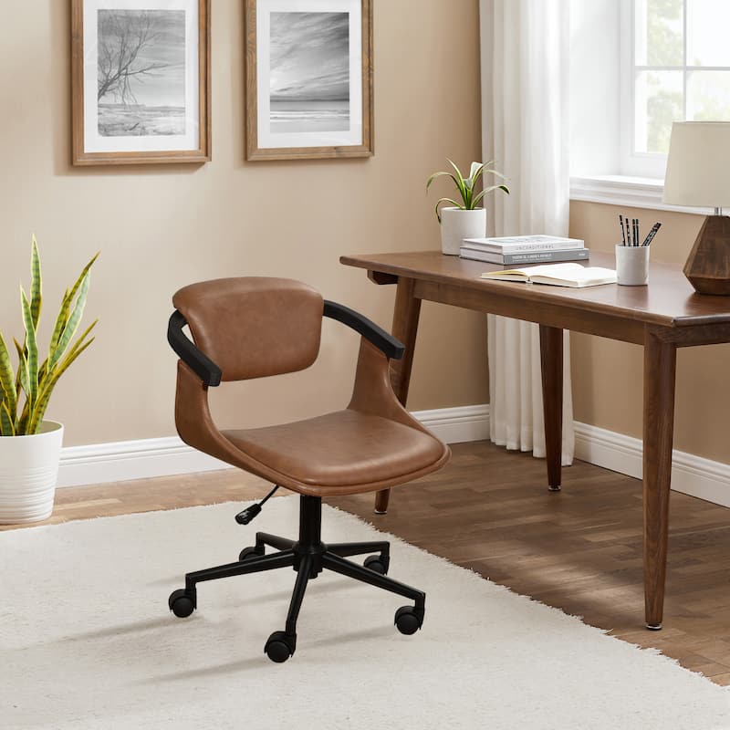 Art Leon Swivel and Height Adjustable Home Office Desk Chair with Rolling