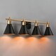 preview thumbnail 19 of 19, 1/2/3/4-Light Modern Black Gold Bathroom Vanity Lights Linear Metal Wall Sconces for Powder Room