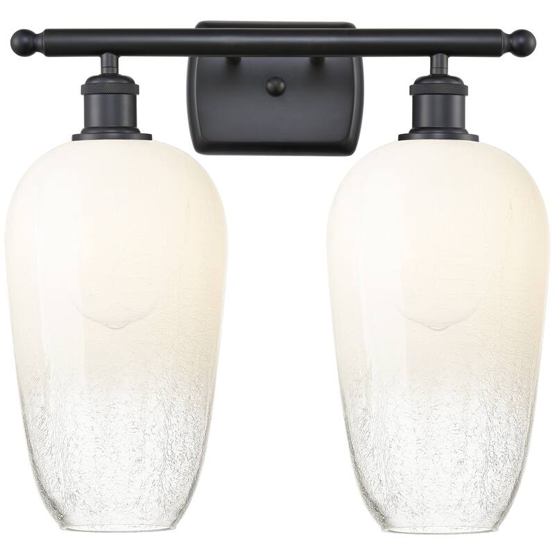 Innovations Lighting Endless Possibilities Ballston - Brookhaven Flute - 2 Light 17" Bath Vanity Light - Matte Black/Opal