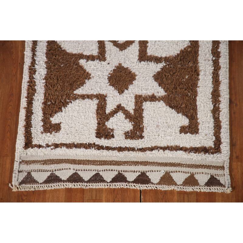 Plush Tribal Turkish Anatolian Runner Rug Hand-knotted Wool Carpet - 3'2"x 11'4"