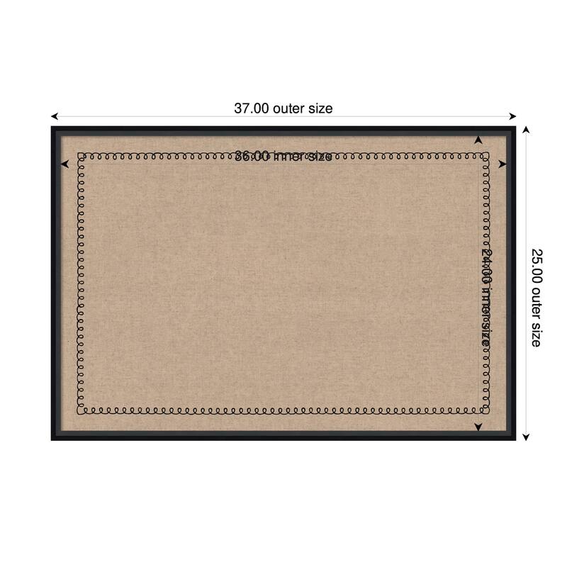 Kate and Laurel Pinboard Black Scallop Print