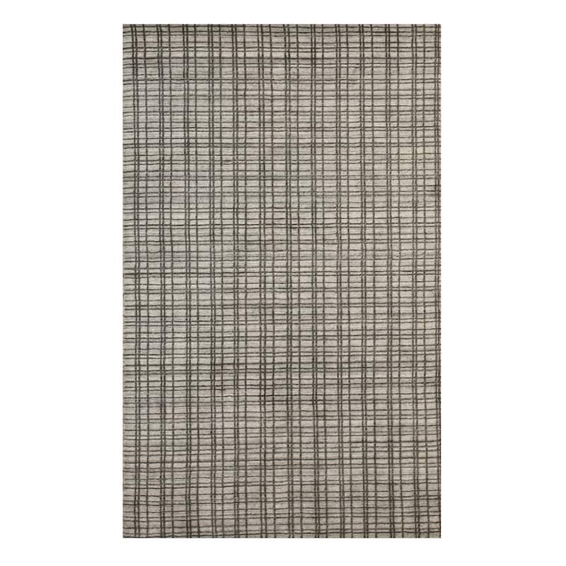 Silver Contemporary Geometric Thomas Area Rug - 5' x 8' - 5' x 8' - Silver