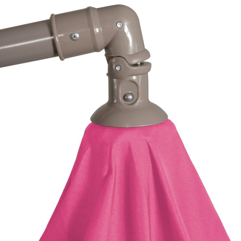 10ft Offset Outdoor Patio Umbrella with Hand Crank