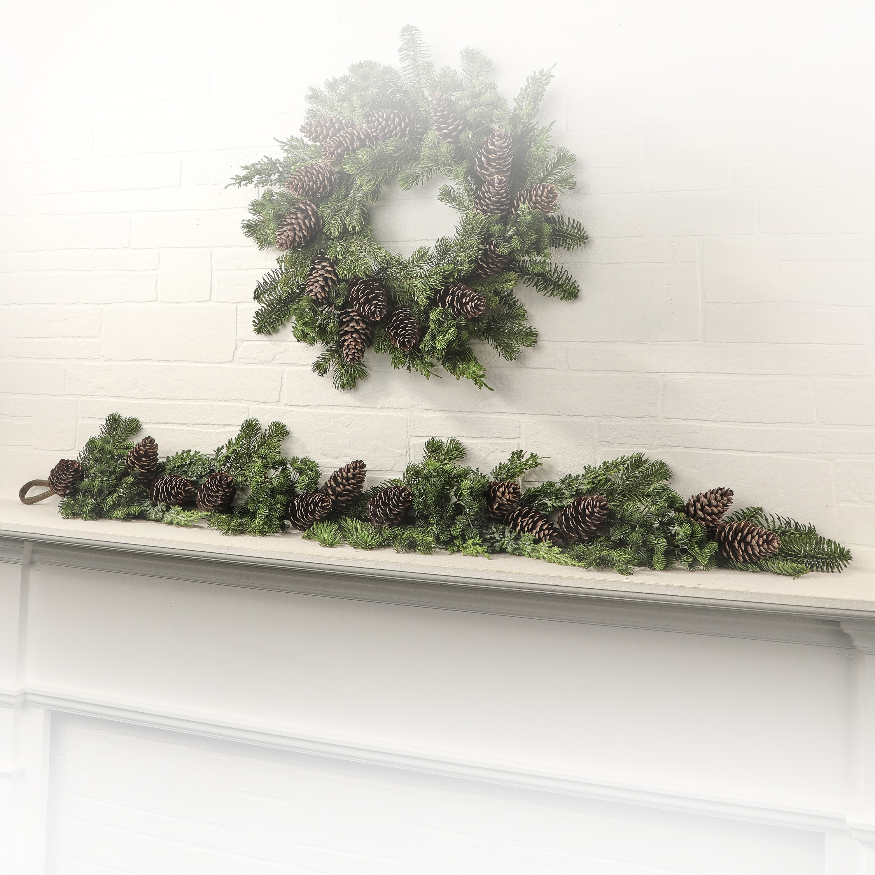 48" Natural Touch Pine Spruce W/Pinecones Garland - Green Brown - 48-Inch