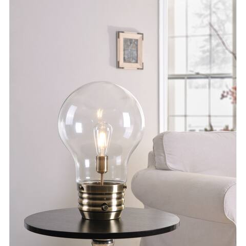 Carbon Loft Curie Antique Brass 18-inch Table Lamp - Bulb Included