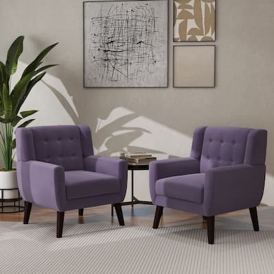 2 Set Modern Accent Chair Velvet Armchair