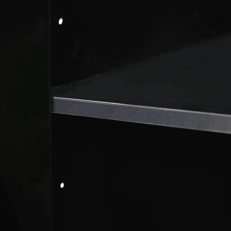 Modern sideboard with Four Doors, Metal handles & Legs and Adjustable Shelves Kitchen Cabinet