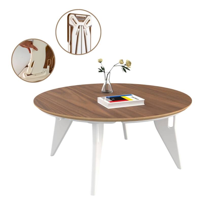 Hoek Round Coffee Table - 34" L x 34" W x 15" H