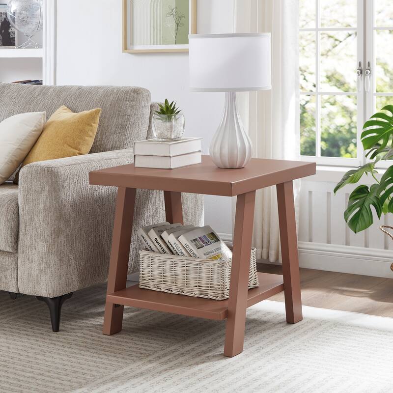 The Gray Barn Cedar Ridge Contemporary Replicated Wood Shelf End Table