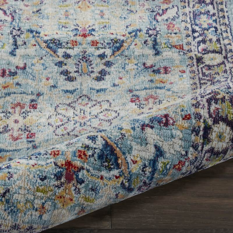 Hupu Power Loomed Distressed Abstract Floral Traditional Non Skid Area Rug By HomeRoots - 96' X '28' X '0.5