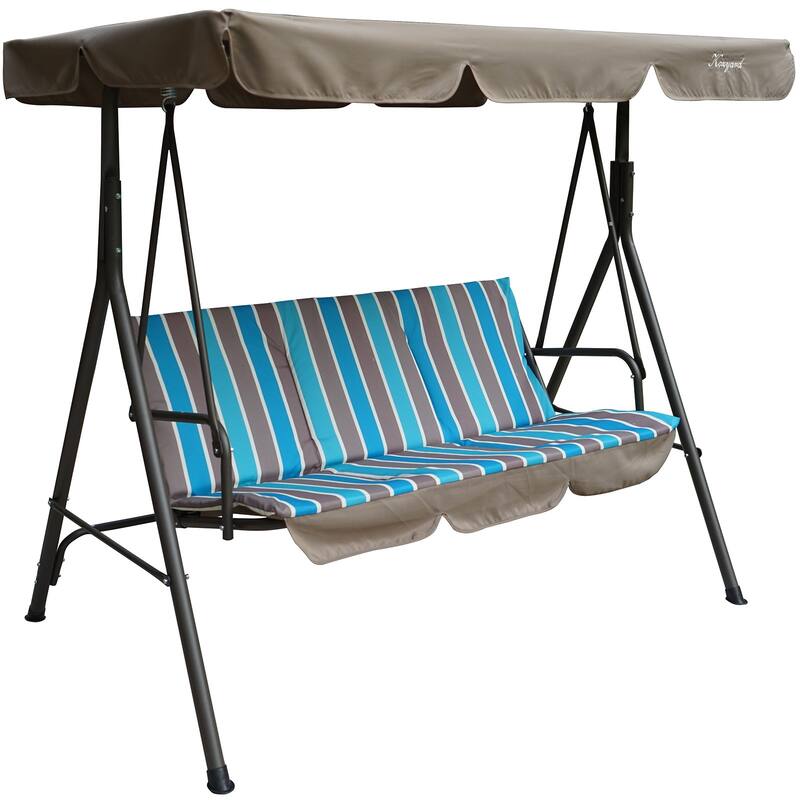 Alicia Patio Weather-resistant Powder-coated Swing Chair - Blue