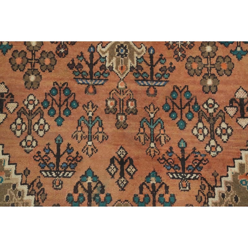 Hand Knotted Oriental 100% Wool Carpet Traditional Medallion Oranges & Rust Joshaghan Area Rug - 6' 8'' X 4' 2''