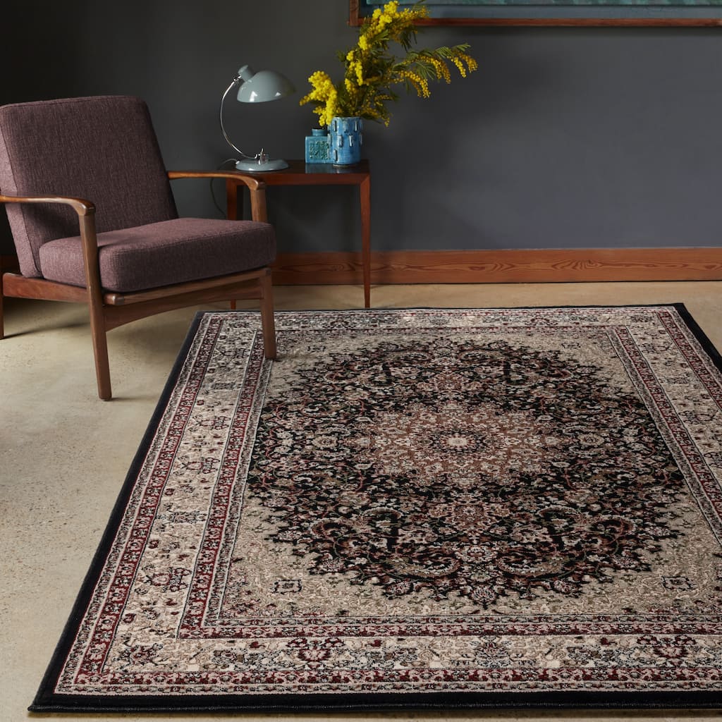 Hollywood Collection Floral Area Rug