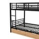 preview thumbnail 8 of 10, Convertible Full Size Metal Bunk Bed Kids Bed with Two Storage Drawers,Ladder and Guardrail
