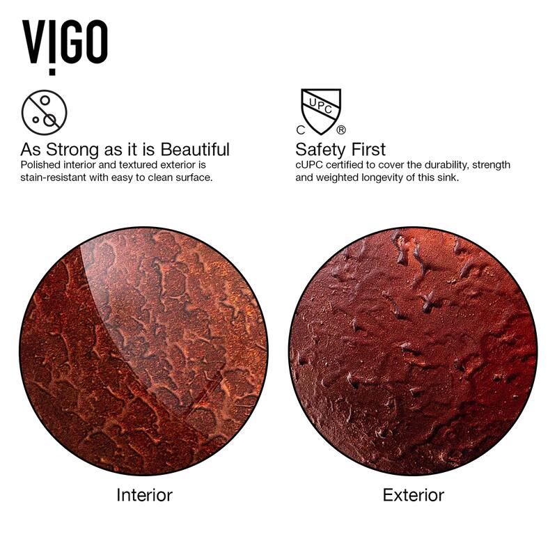 VIGO Giovanni 17"L x 17"W x 6"H Glass Round Vessel Bathroom Sink