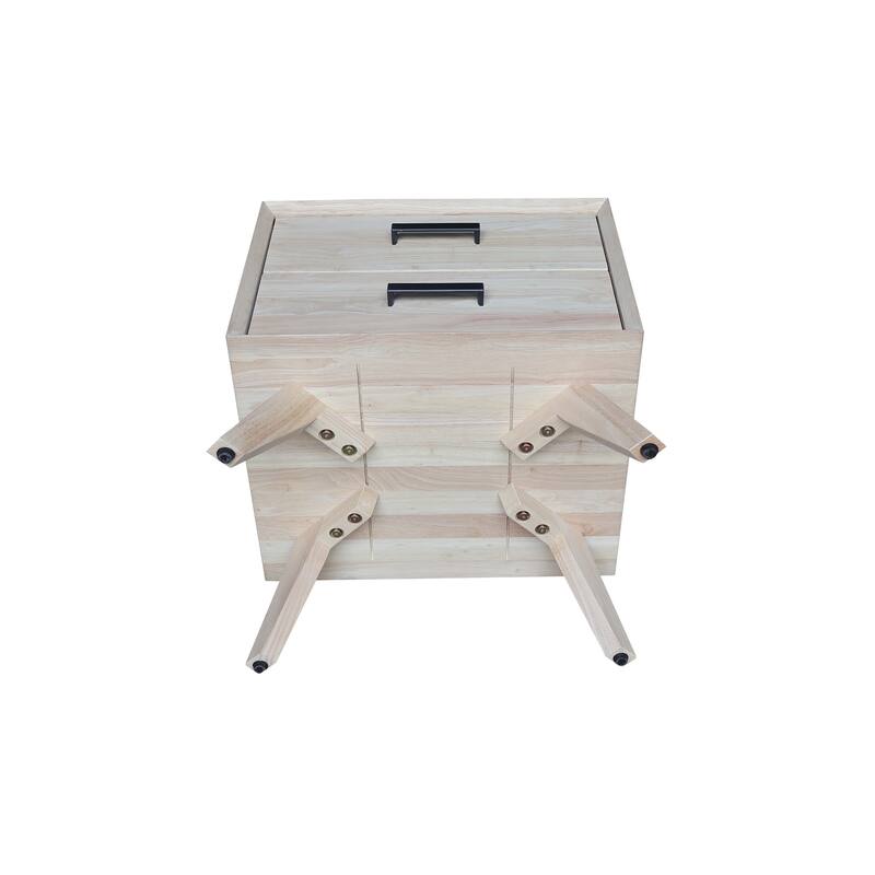 International Concepts Solid Wood 2-Drawer Nightstand, Wide-Body Ready to Finish Bedside Table with 18.5" Wide Drawers