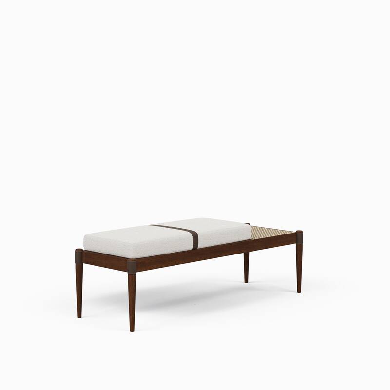 Modern Brazilian - Bello Bench - Noodles Natural Upholstery