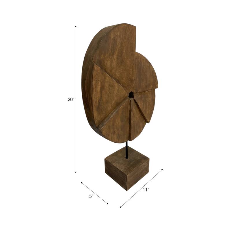 Wood Iron Sculpture Abstract Spiral Design Coastal Decor - 20" Brown - 11.5" x 5" x 20"